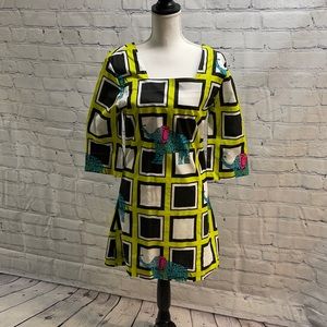 Tracy Negoshian Elephant Pattern Dress-Small